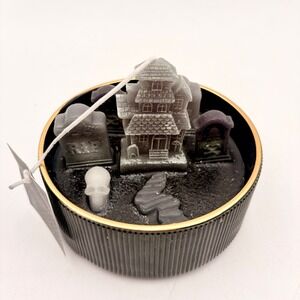 Christian Siriano New York Halloween Haunted House Graveyard Candle Black Gold